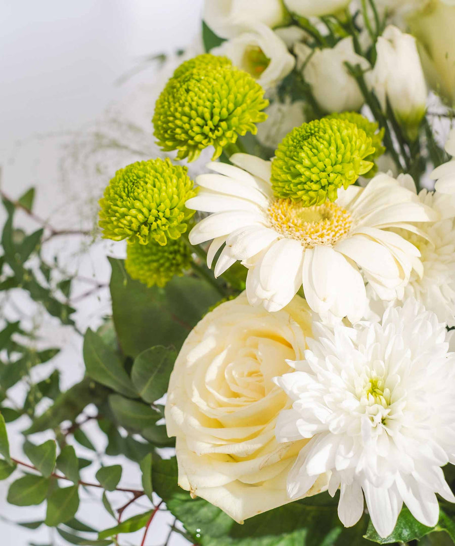 White Harmony Hand Tied Bouquet - Guernsey Flowers by Post