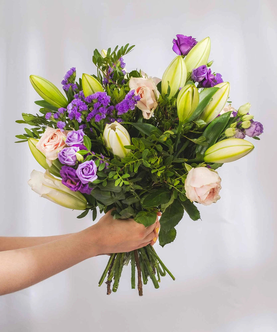 Purple Passion Hand Tied Bouquet - Guernsey Flowers by Post