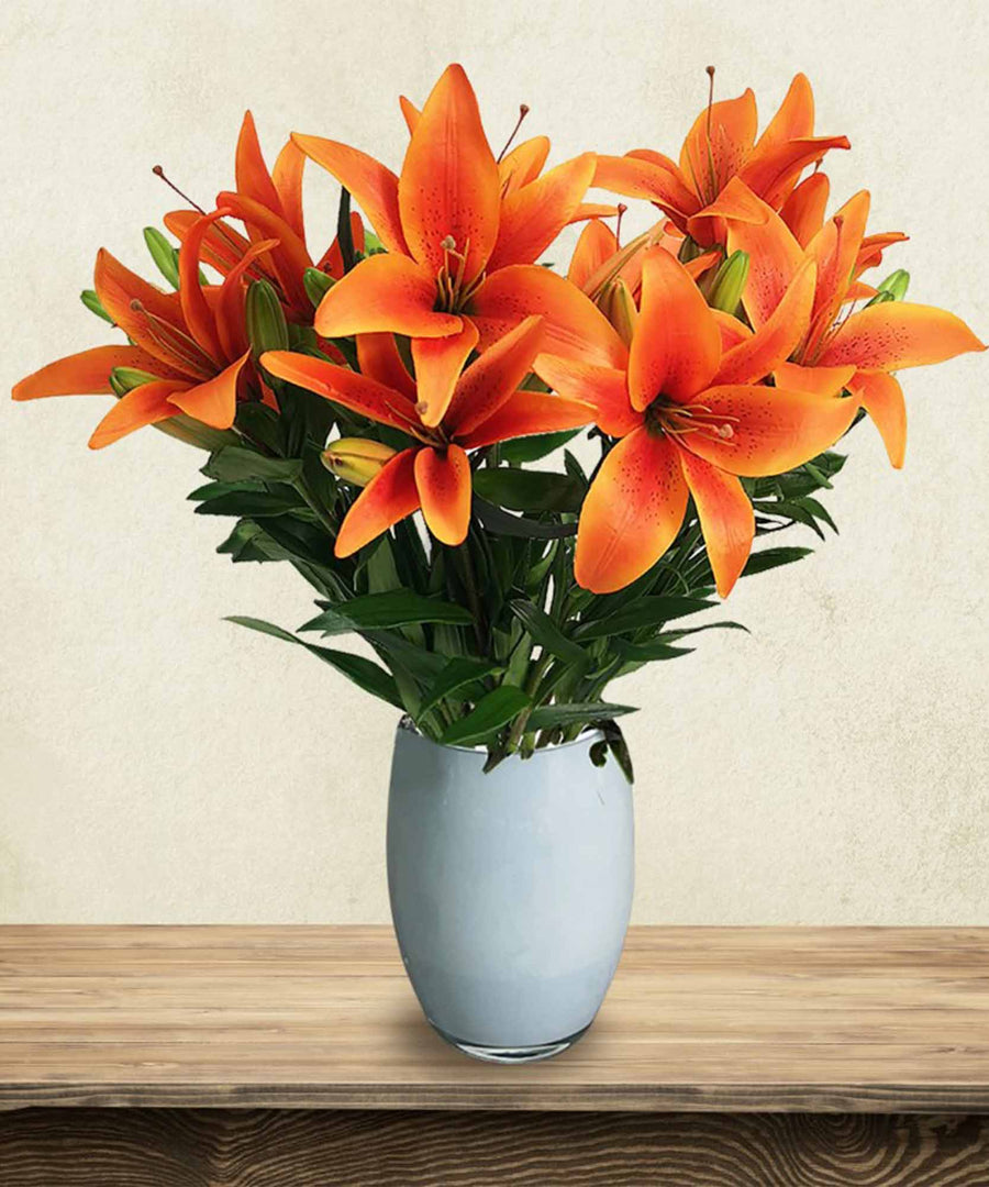 Orange Lily Flowers - Guernsey Flowers by Post