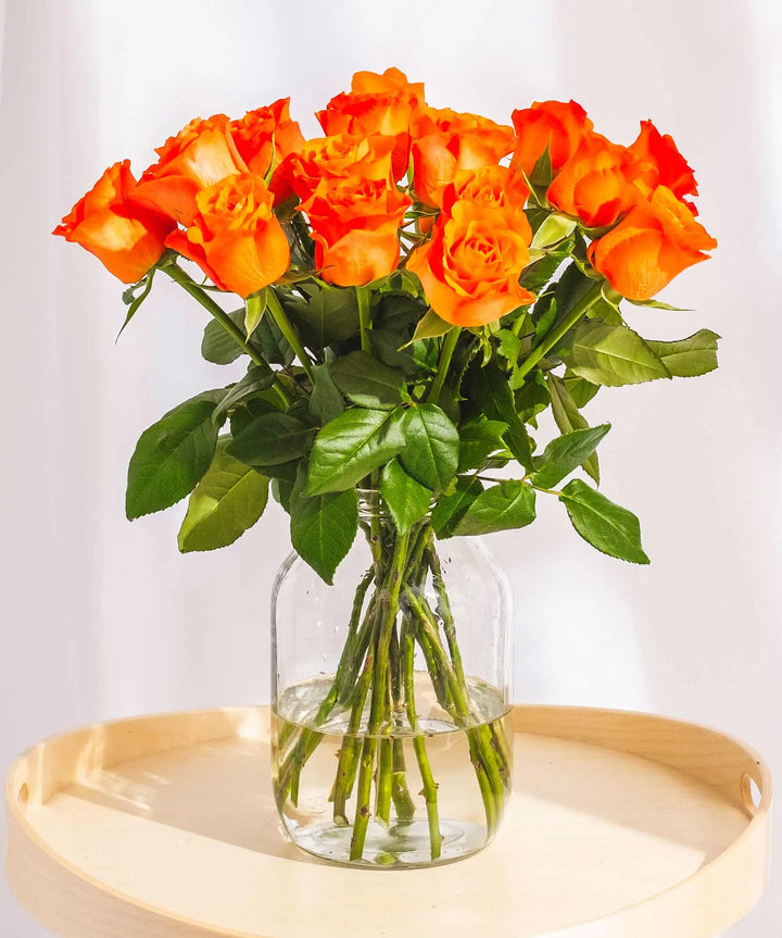 Orange Roses - Guernsey Flowers by Post