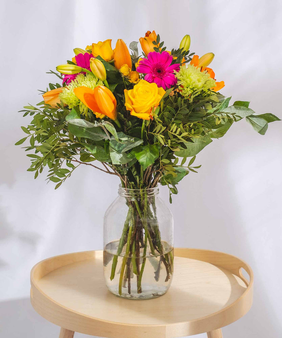 Hawaiian Sunset Hand Tied Bouquet - Guernsey Flowers by Post