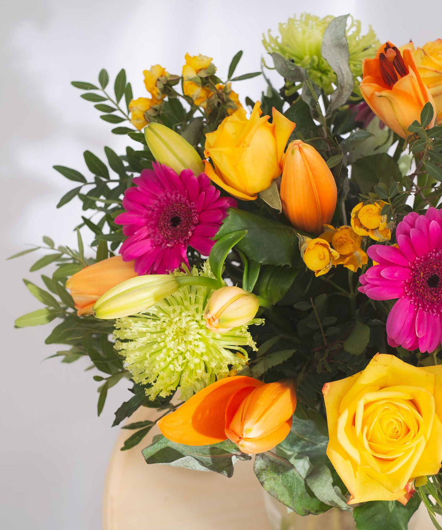 Hawaiian Sunset Hand Tied Bouquet - Guernsey Flowers by Post