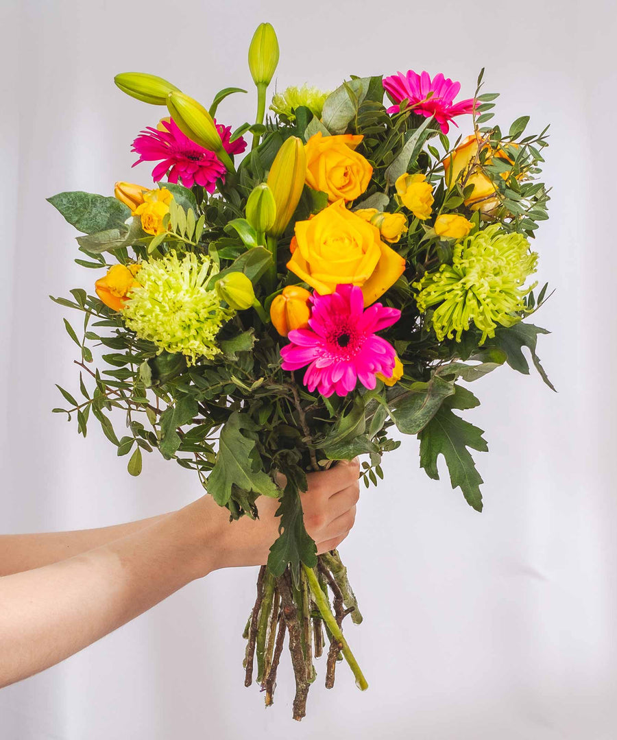Hawaiian Sunset Hand Tied Bouquet - Guernsey Flowers by Post