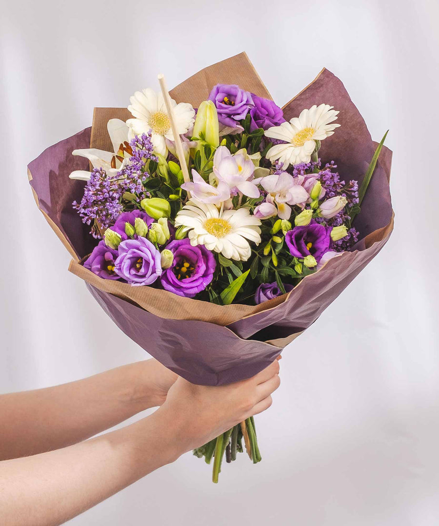 Purple Wishes Bouquet - Guernsey Flowers by Post