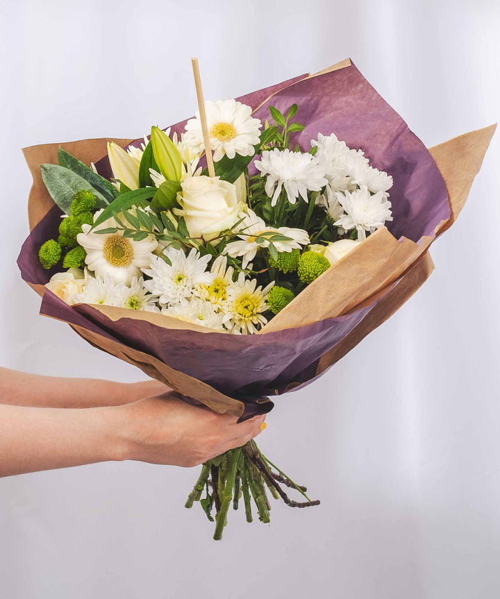 White Simplicity Bouquet - Guernsey Flowers by Post