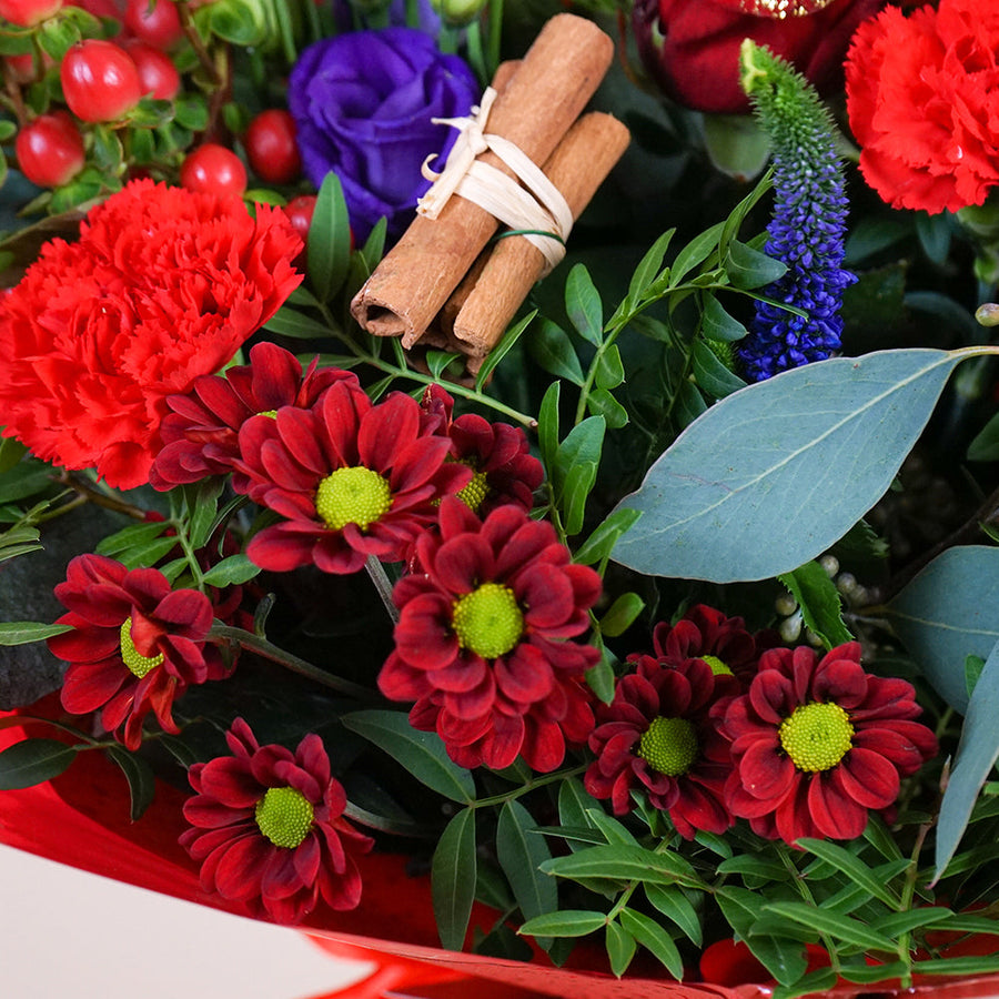 The 'Holly' | Festive Bouquet with Cinnamon Scent - Guernsey Flowers by Post