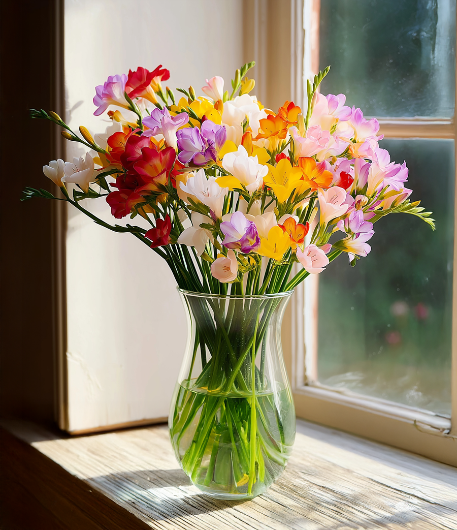 Mixed Guernsey Long Stem Freesia Flowers - Guernsey Flowers by Post