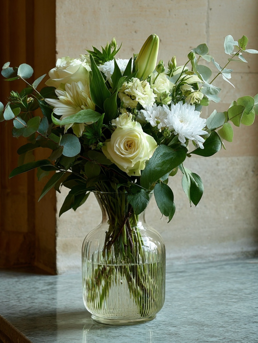 White Simplicity Bouquet - Guernsey Flowers by Post