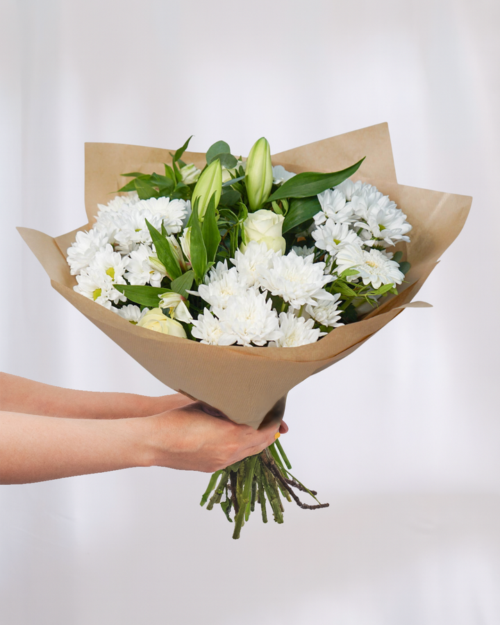White Simplicity Bouquet - Guernsey Flowers by Post