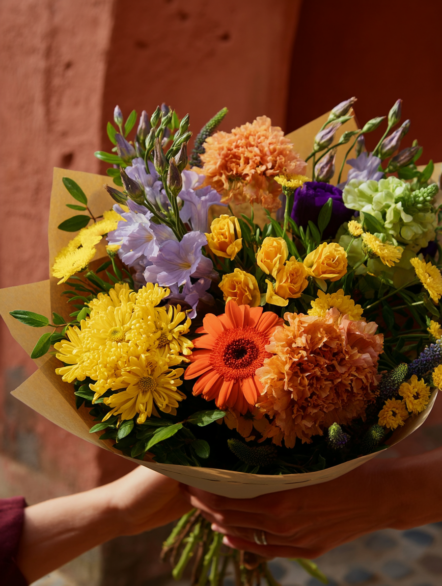 Colourful Bright Country Daze Bouquet - Guernsey Flowers by Post