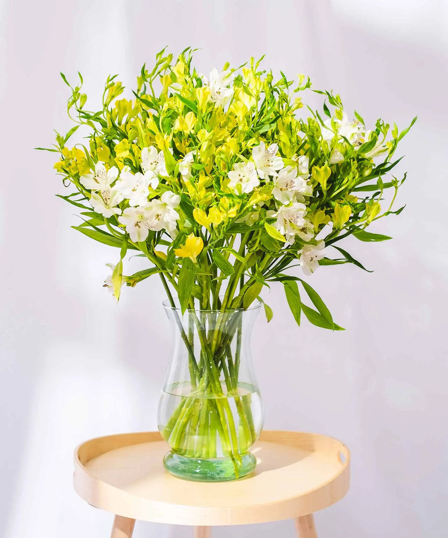 Guernsey Yellow & White Alstroemeria Flowers - Guernsey Flowers by Post